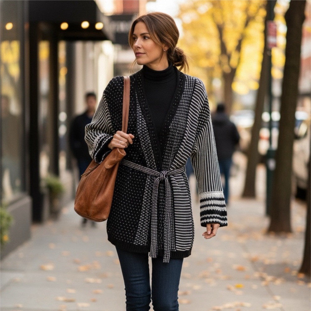 NWT-Chico's Women's Wrap Around Sweater‎ Sz 1